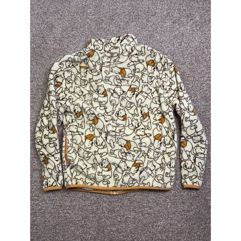 DISNEY Winnie The Pooh Full Zip Soft Fleece Jacket White & Brown Women XS - Picture 2 of 8